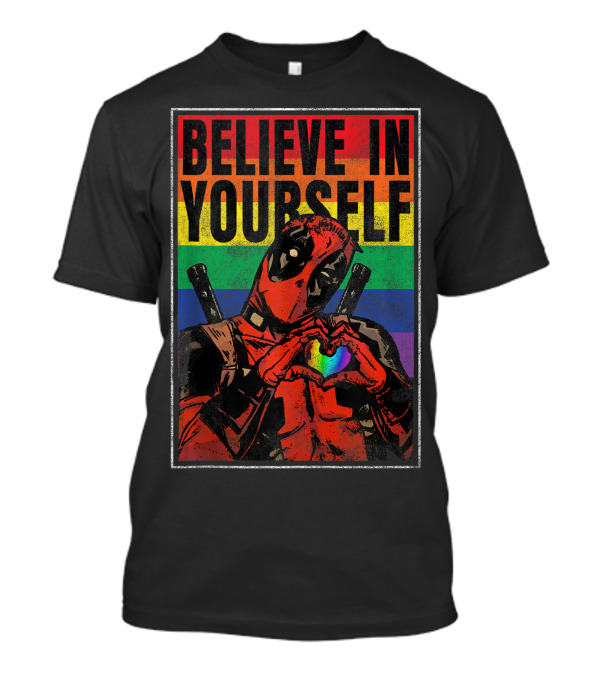 Marvel Deadpool Believe In Yourself Pride Rainbow T-Shirt