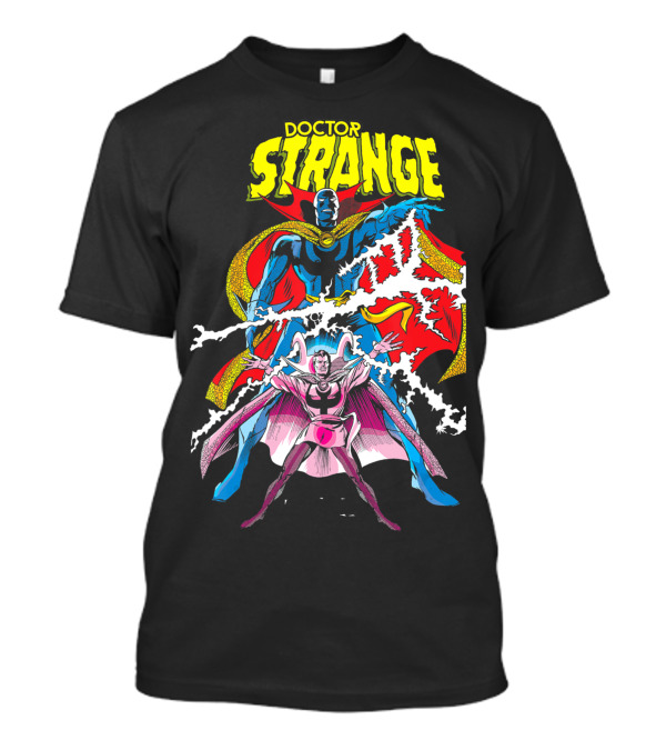 Marvel Doctor Strange Magic Lightning Comic Illustration Doctor Fate Crossover T-Shirt