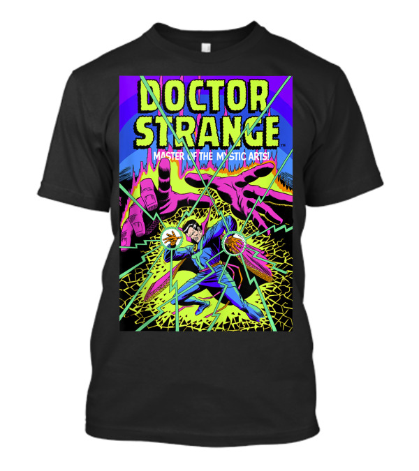 Doctor Strange Master Of The Mystic Arts Neon Comic Book Cover T-Shirt