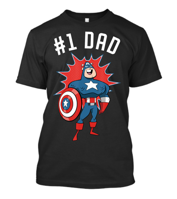 1 Dad Marvel Captain America T-Shirt