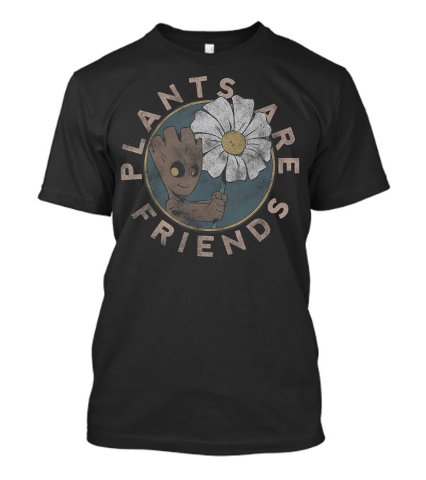 Marvel Guardians Of The Galaxy Groot Holding Daisy With Plants Are Friends T-Shirt
