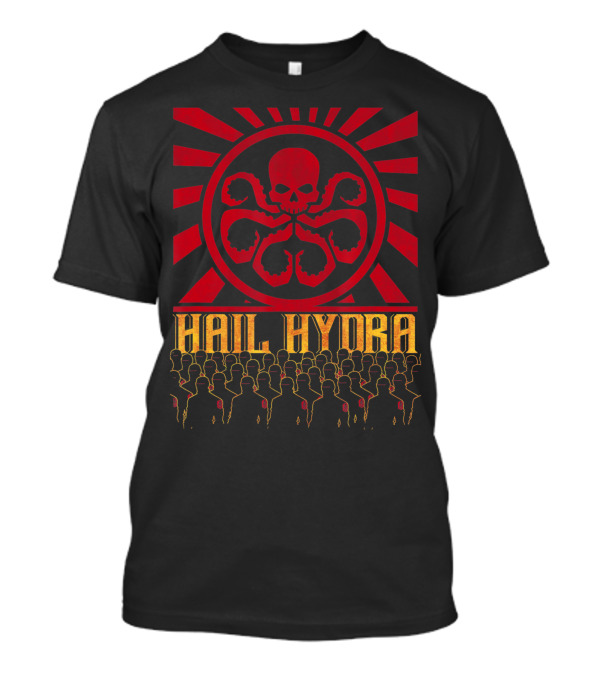 Marvel Hail Hydra Red Skull Symbol With Army Formation T-Shirt