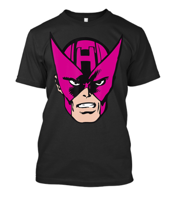 Marvel Hawkeye Classic Comic Big Face Purple Mask T-Shirt
