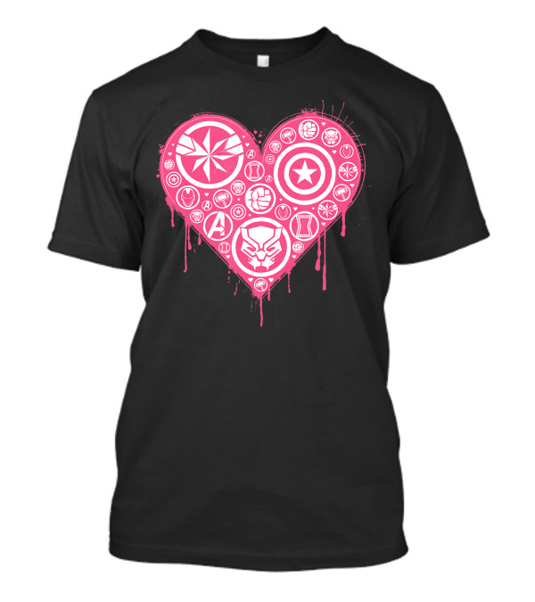 Marvel Valentine's Day Heart With Hero T-Shirt