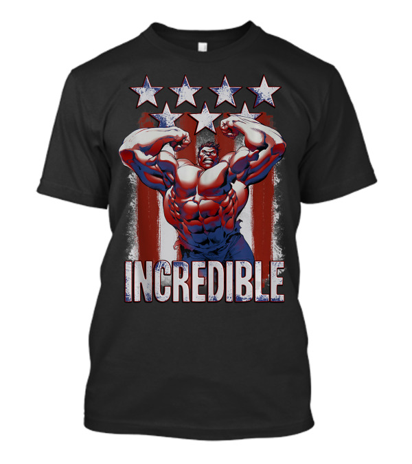Incredible Hulk Red White Blue Stars Stripes Flag T-Shirt