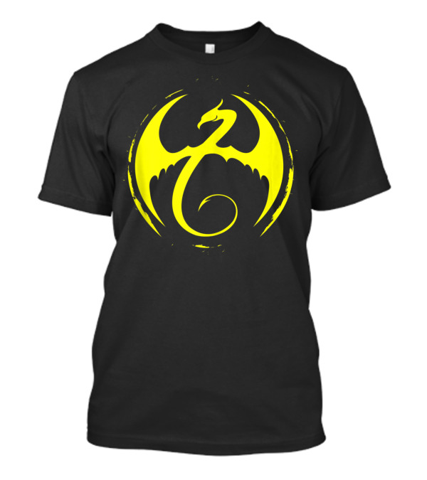 Marvel Iron Fist Dragon Symbol Yellow Circle T-Shirt