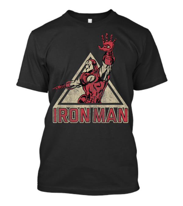 Marvel Iron Man Retro Pose Triangle T-Shirt