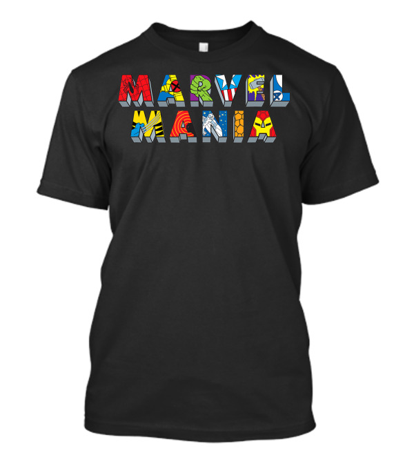 Marvel Mania Superhero Characters Comic Book T-Shirt
