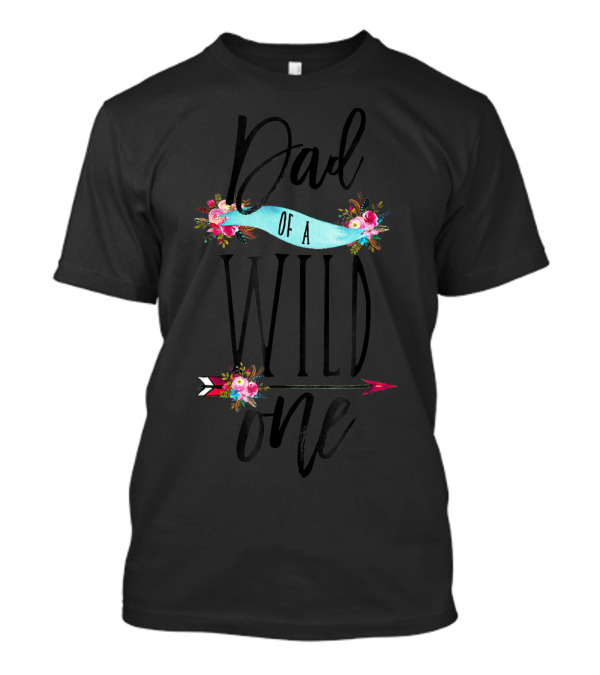 Dad Of A Wild One Boho Floral Arrow 1st Birthday Daddy Family T-Shirt