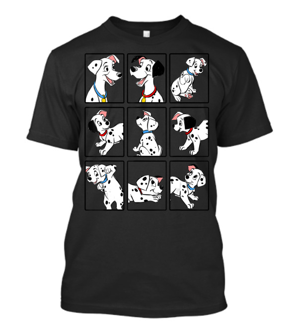 101 Dalmatians Disney Character Grid Group Shot Boxes T-Shirt