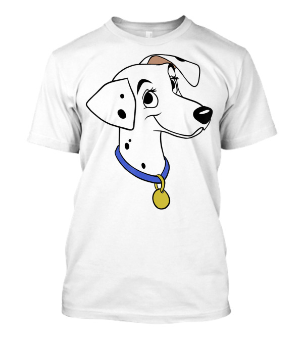 Disney 101 Dalmatians Perdita Face Blue Collar T-Shirt