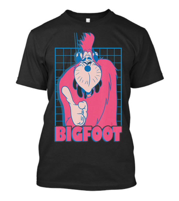 Disney A Goofy Movie Bigfoot Character On Retro Grid T-Shirt