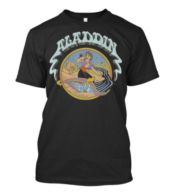 Aladdin And Abu Magic Carpet Adventure With Cave Of Wonders Scene T-Shirt