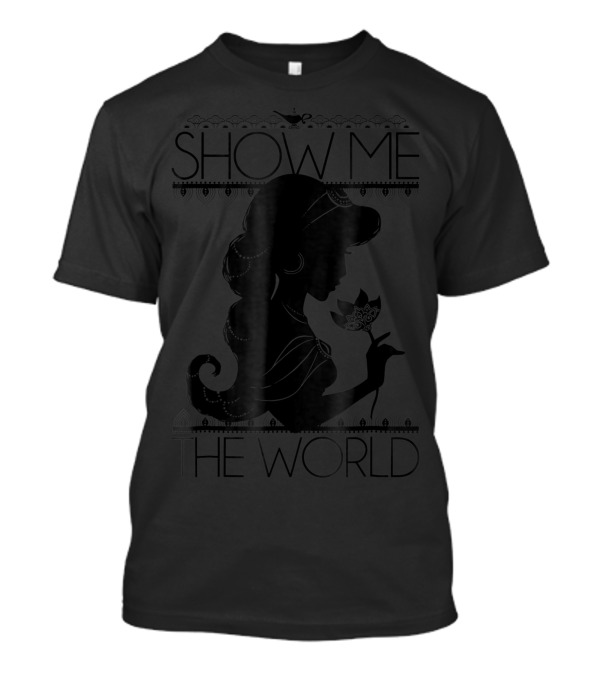 Show Me The World Disney Aladdin Jasmine Silhouette Magic Lamp T-Shirt
