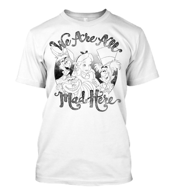 Disney Alice In Wonderland We Are All Mad Here Group Shot T-Shirt
