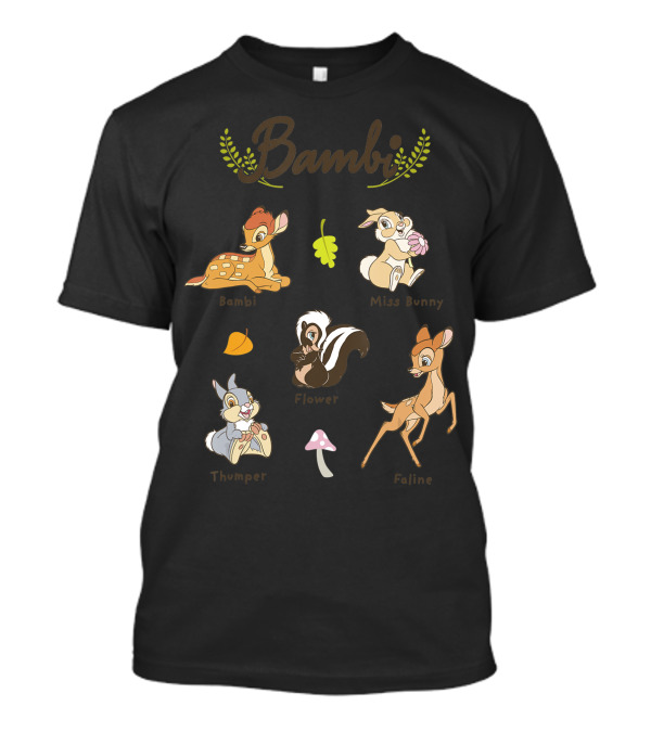Bambi Thumper Flower Miss Bunny Faline Disney Characters T-Shirt