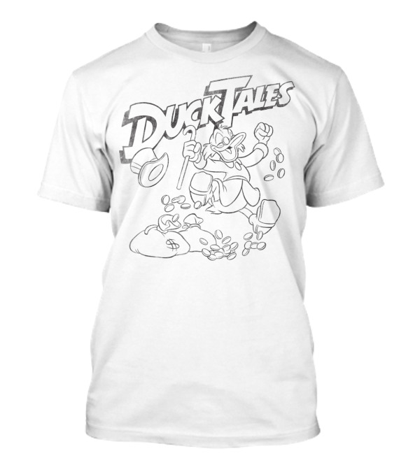 Disney Ducktales Rich Scrooge McDuck With Cane And Coins T-Shirt