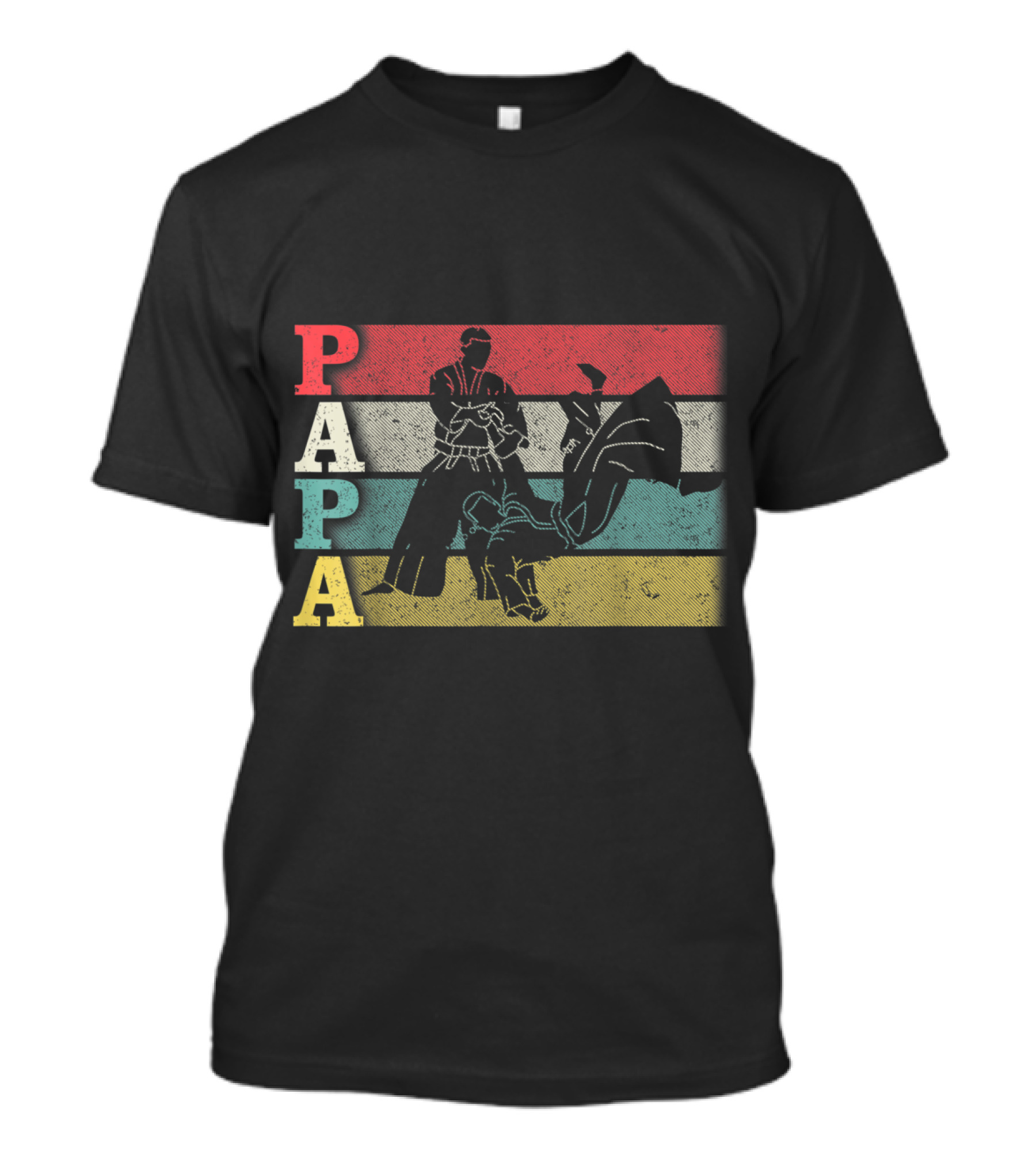 Vintage Aikido Papa Funny Dadfathers Day Martial Arts Action T-Shirt