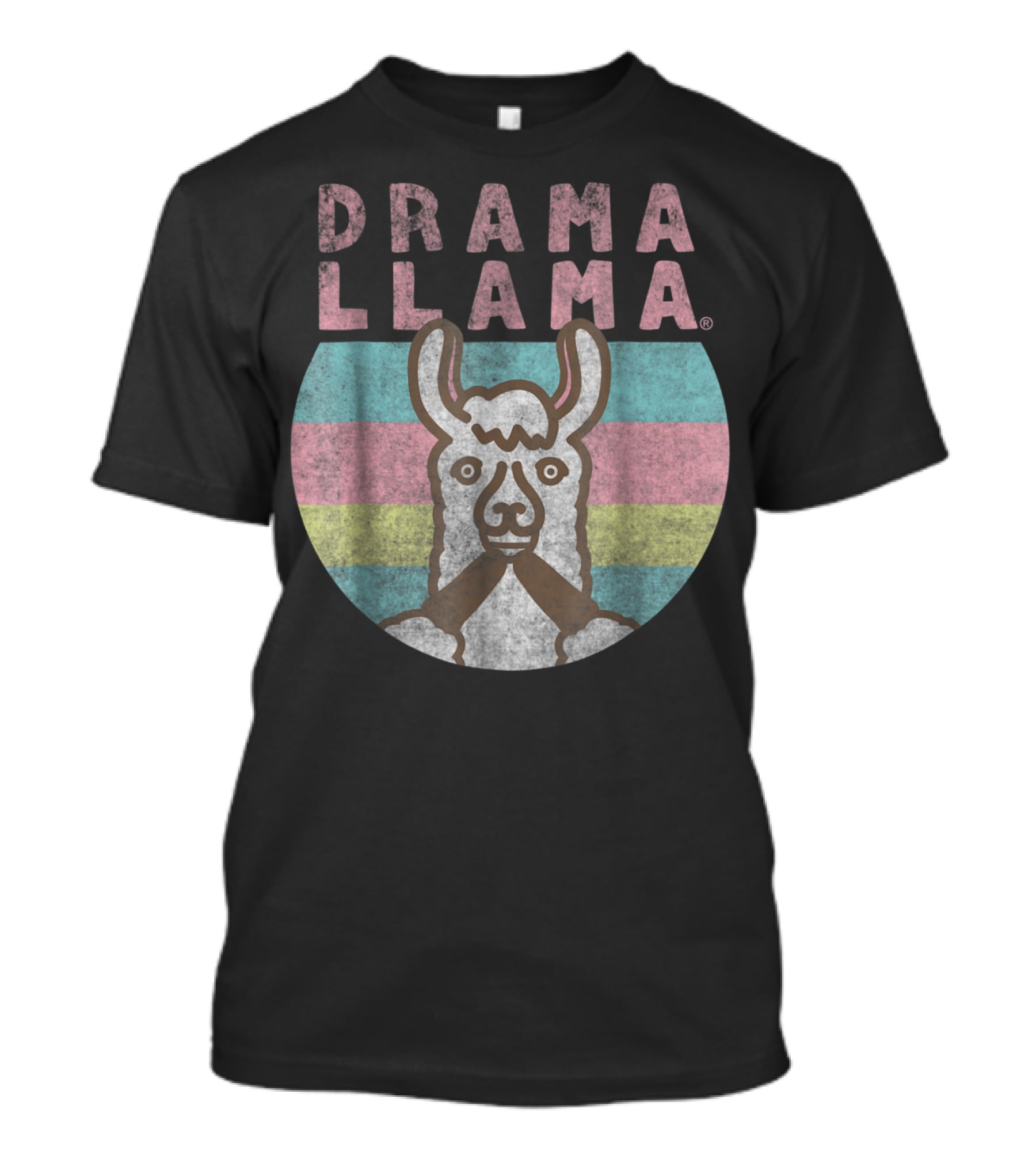 Drama Llama Classic Vintage Retro Striped Lama T-Shirt