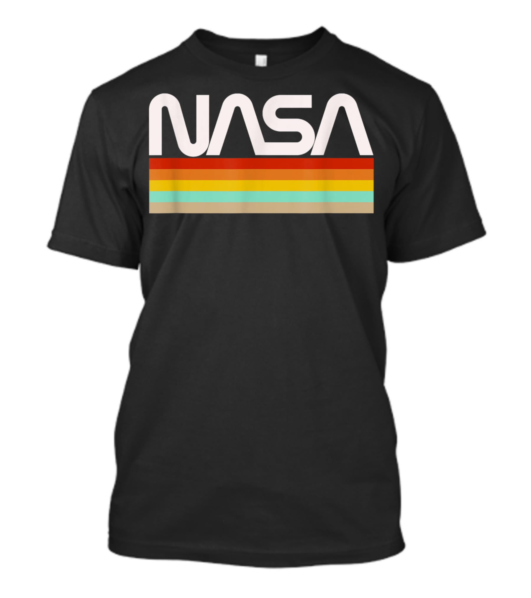 NASA Worm Logo Retro Stripes T-Shirt