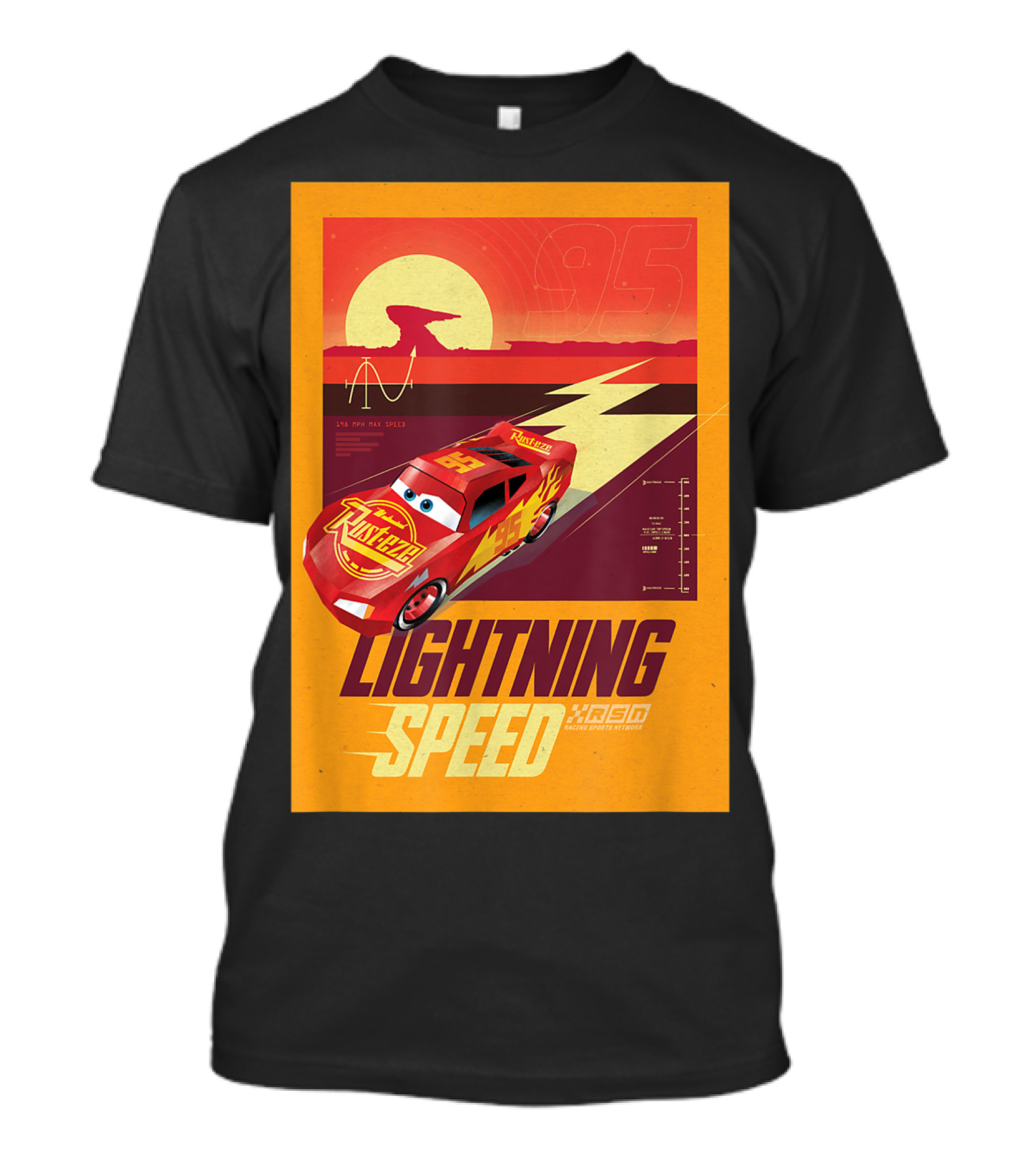 Lightning Speed Disney Pixar Cars McQueen 95 Racing Legends T-Shirt