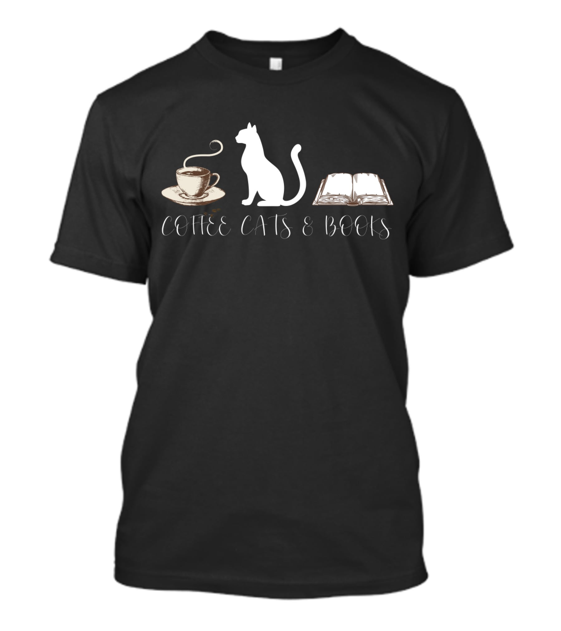 Coffee Cats And Books T-Shirt