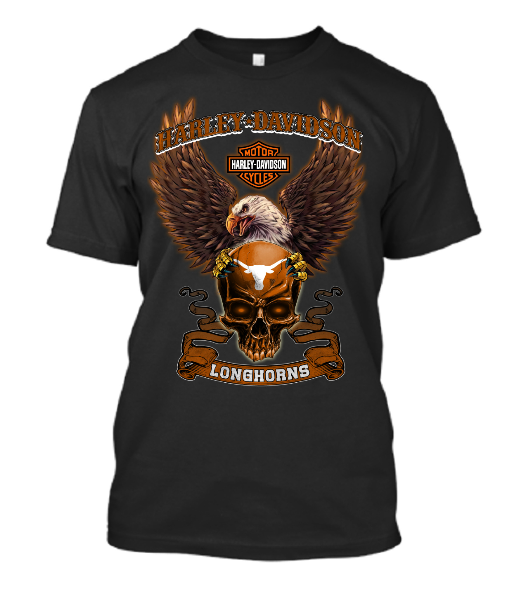 Harley Davidson Motor Cycles Longhorns T-Shirt