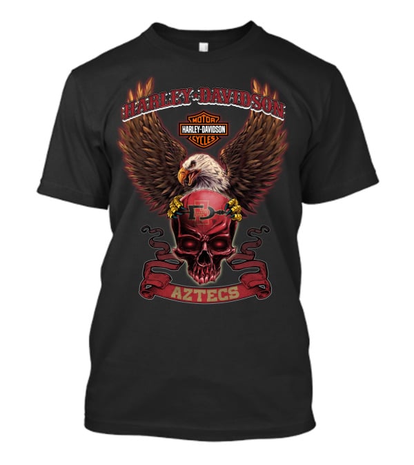 Harley Davidson San Diego State Aztecs Eagle Skull Moto T-Shirt