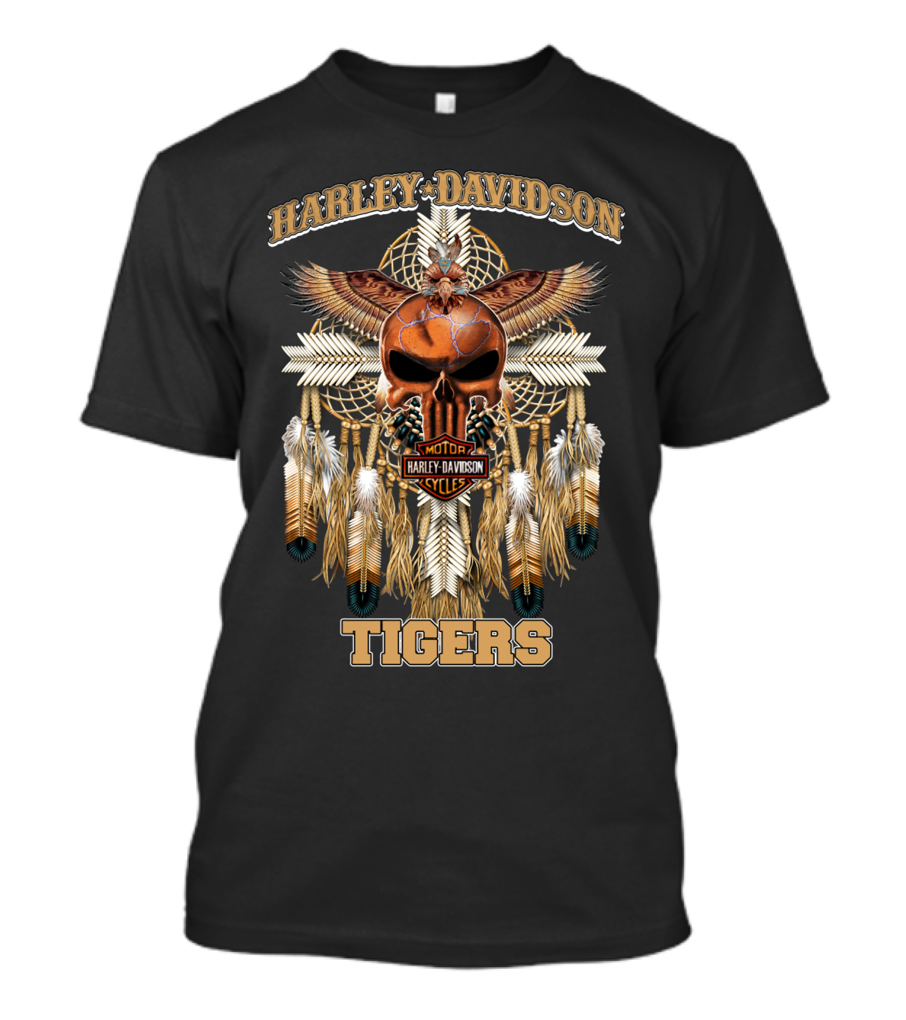 Harley Davidson Motor Cycles Tigers T-Shirt