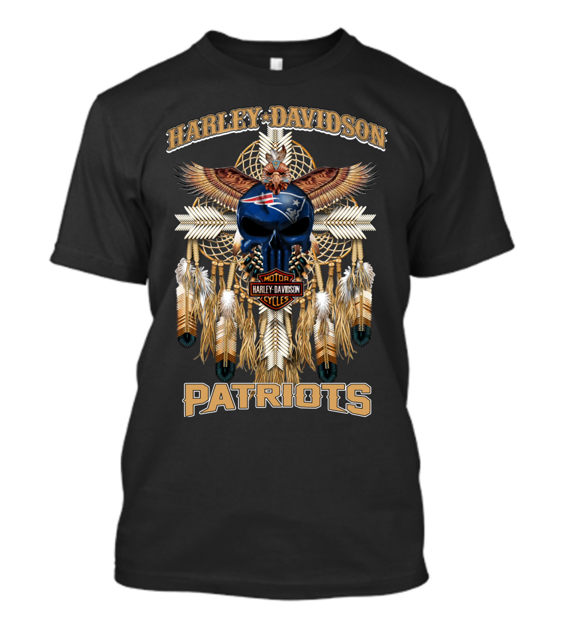 Harley Davidson Patriots Native New England Cycles T-Shirt