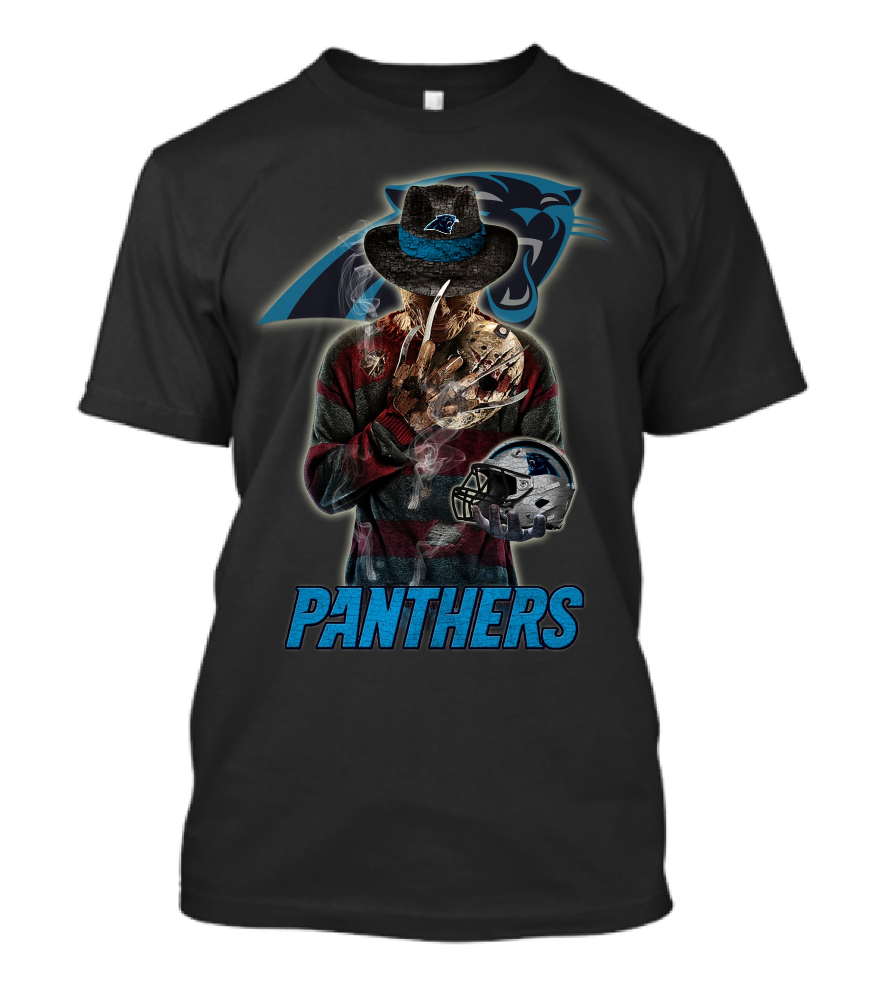 M2 Jason Voorhees Carolina Panthers Freddy Krueger Crossover T-Shirt