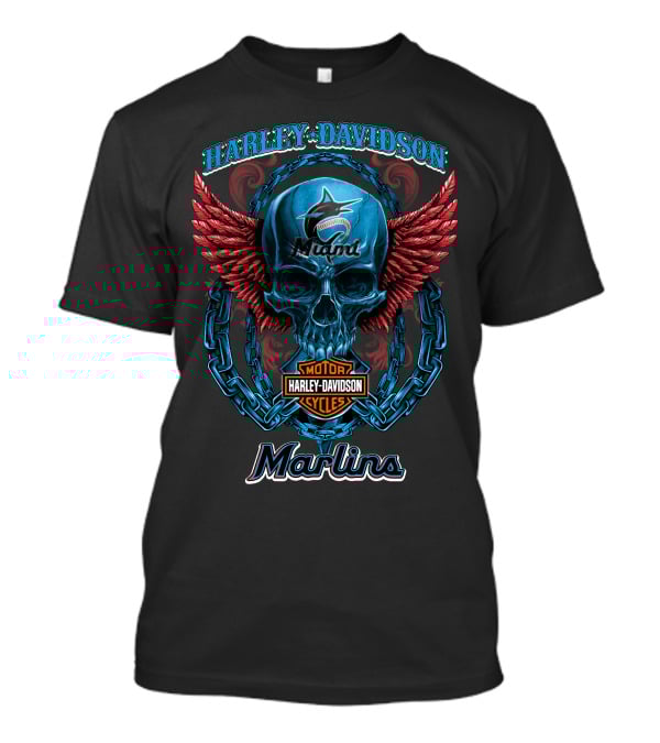 Harley Davidson Miami Marlins Motor Cycles T-Shirt