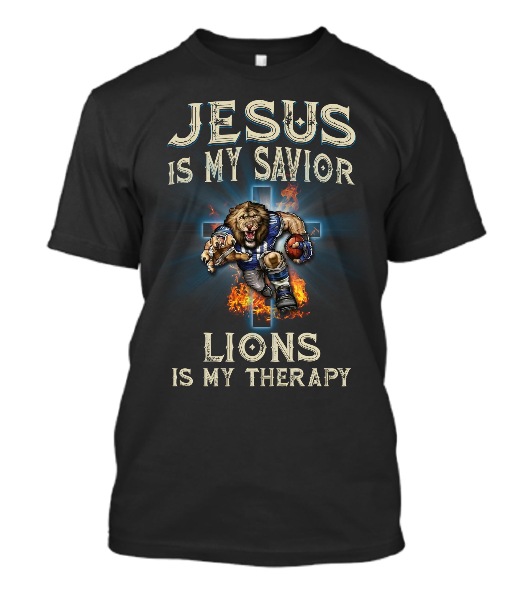 Jesus Is My Savior Lions Is My Therapy T-Shirt