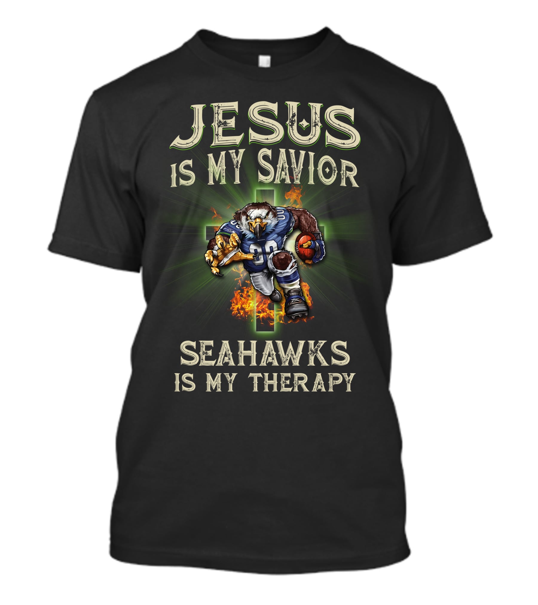 Jesus Is My Savior Seahawks Is My Therapy T-Shirt