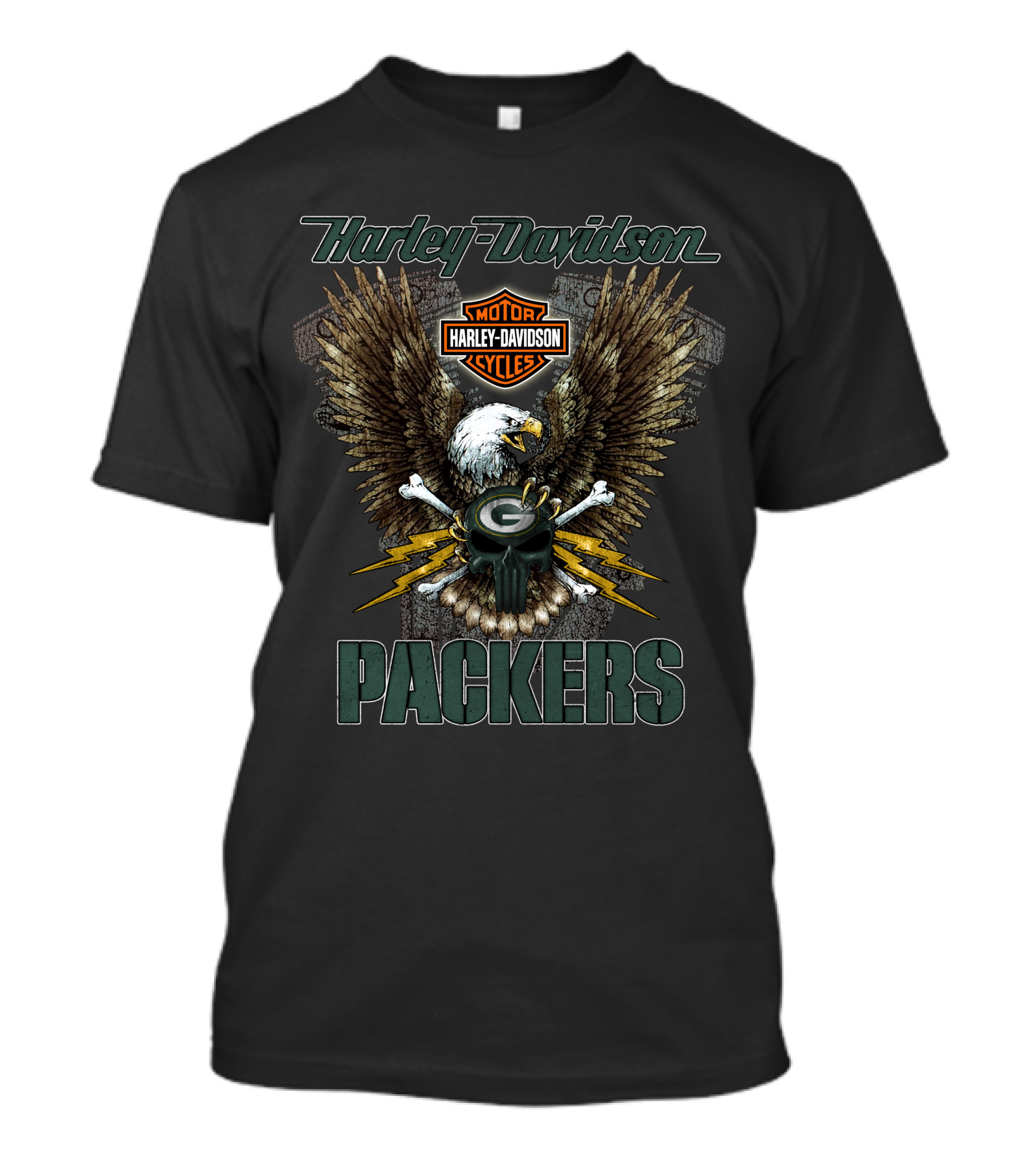 Harley Davidson Packers Motor Cycles Eagle T-Shirt