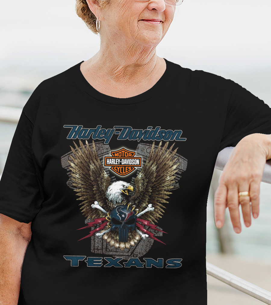 Harley Davidson Motorcycles Eagle Texans T-Shirt