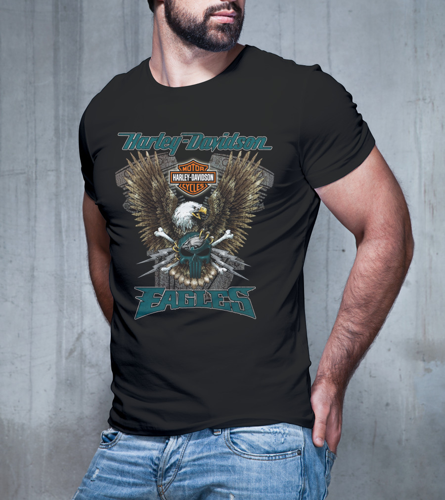 Harley Davidson Motor Cycles Philadelphia Eagles T-Shirt