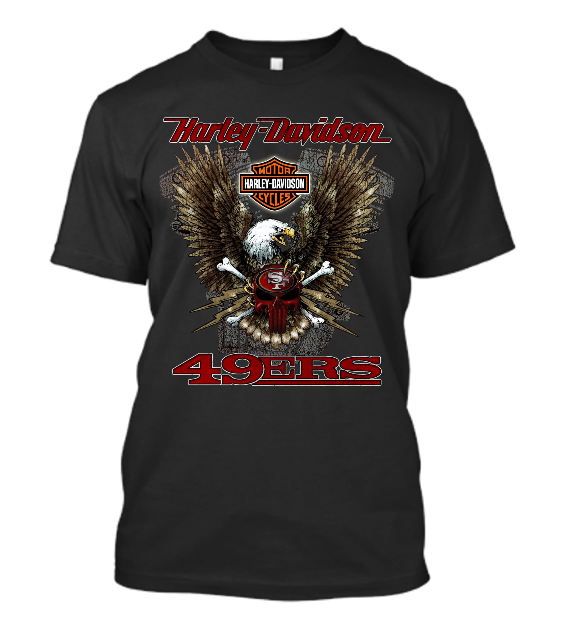 Harley Davidson 49ers Nfl San Francisco Motor Cycles Eagle T-Shirt