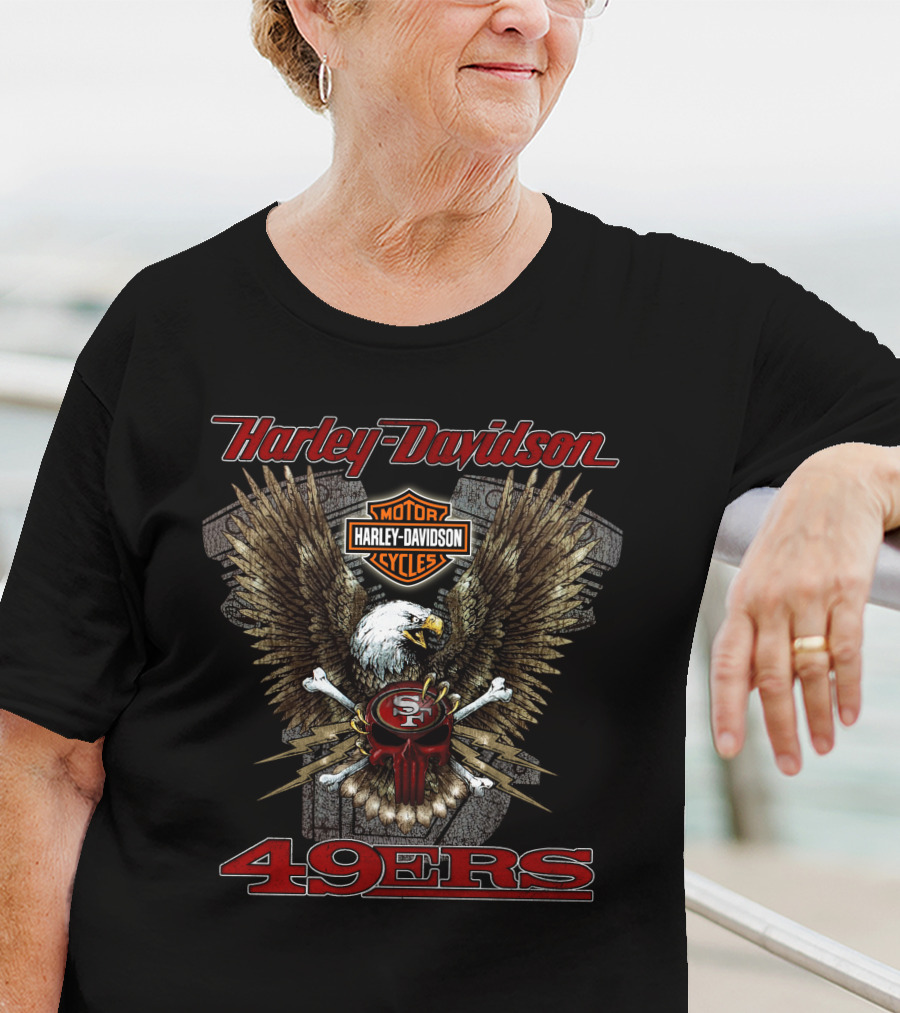 Harley Davidson 49ers Nfl San Francisco Motor Cycles Eagle T-Shirt