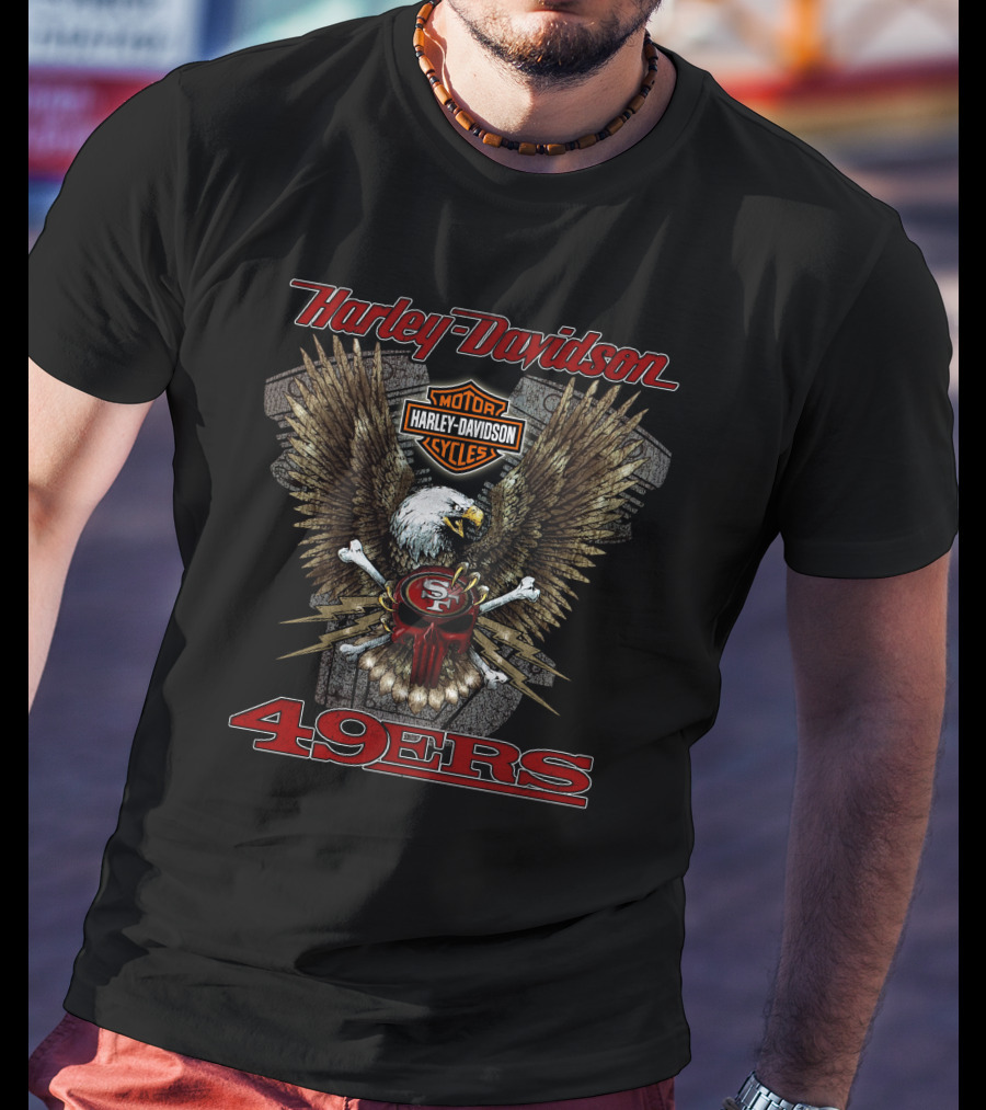 Harley Davidson 49ers Nfl San Francisco Motor Cycles Eagle T-Shirt
