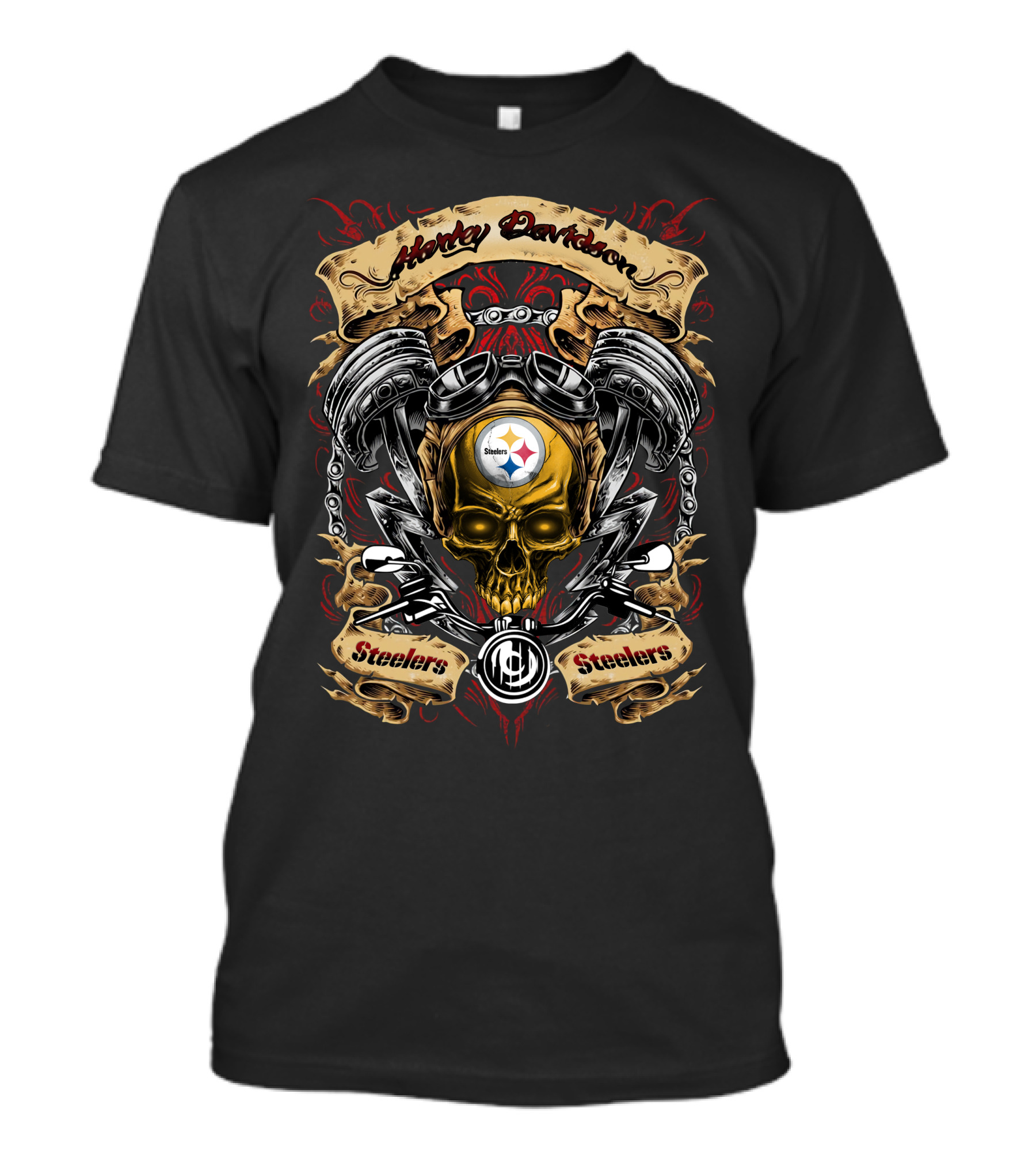 Harley Davidson Pittsburgh Steelers Nfl Skull Design T5M1 T-Shirt
