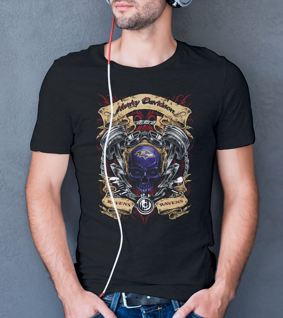 Harley Davidson Baltimore Ravens Nfl Ravens Ravens T5M1 T-Shirt
