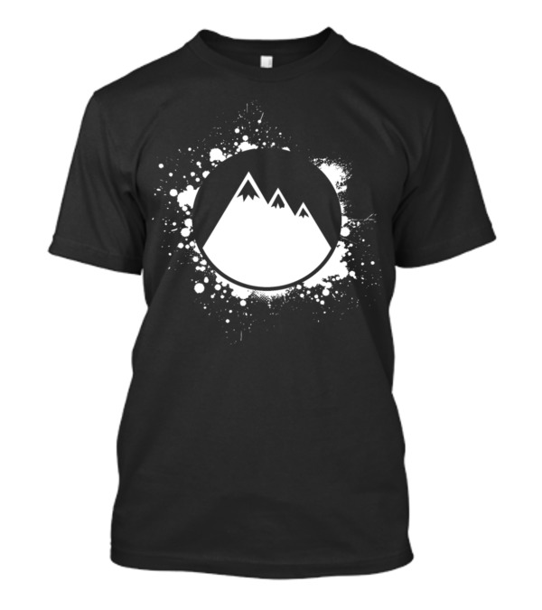 Mountain Mountains Mountain Tops With Splatter Circle T-Shirt