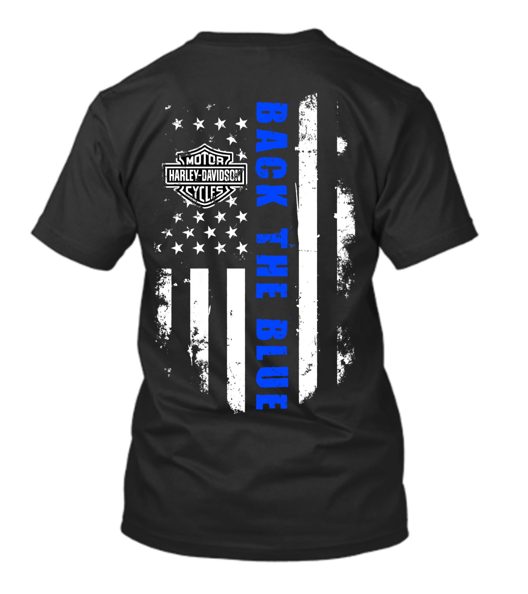 Motorcycles Harley Back The Blue Flag T-Shirt