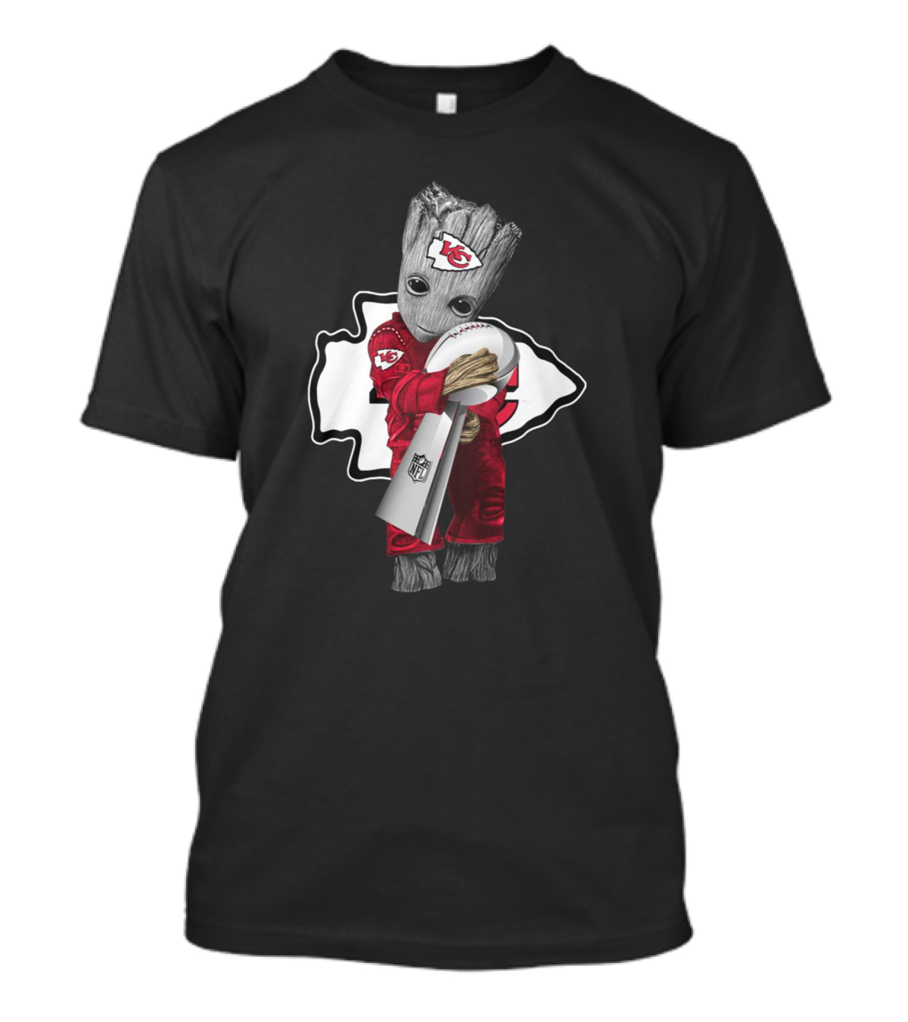New Released Kansas City Chiefs Groot Hugging NFL Trophy Available For A Limited Time T-Shirt