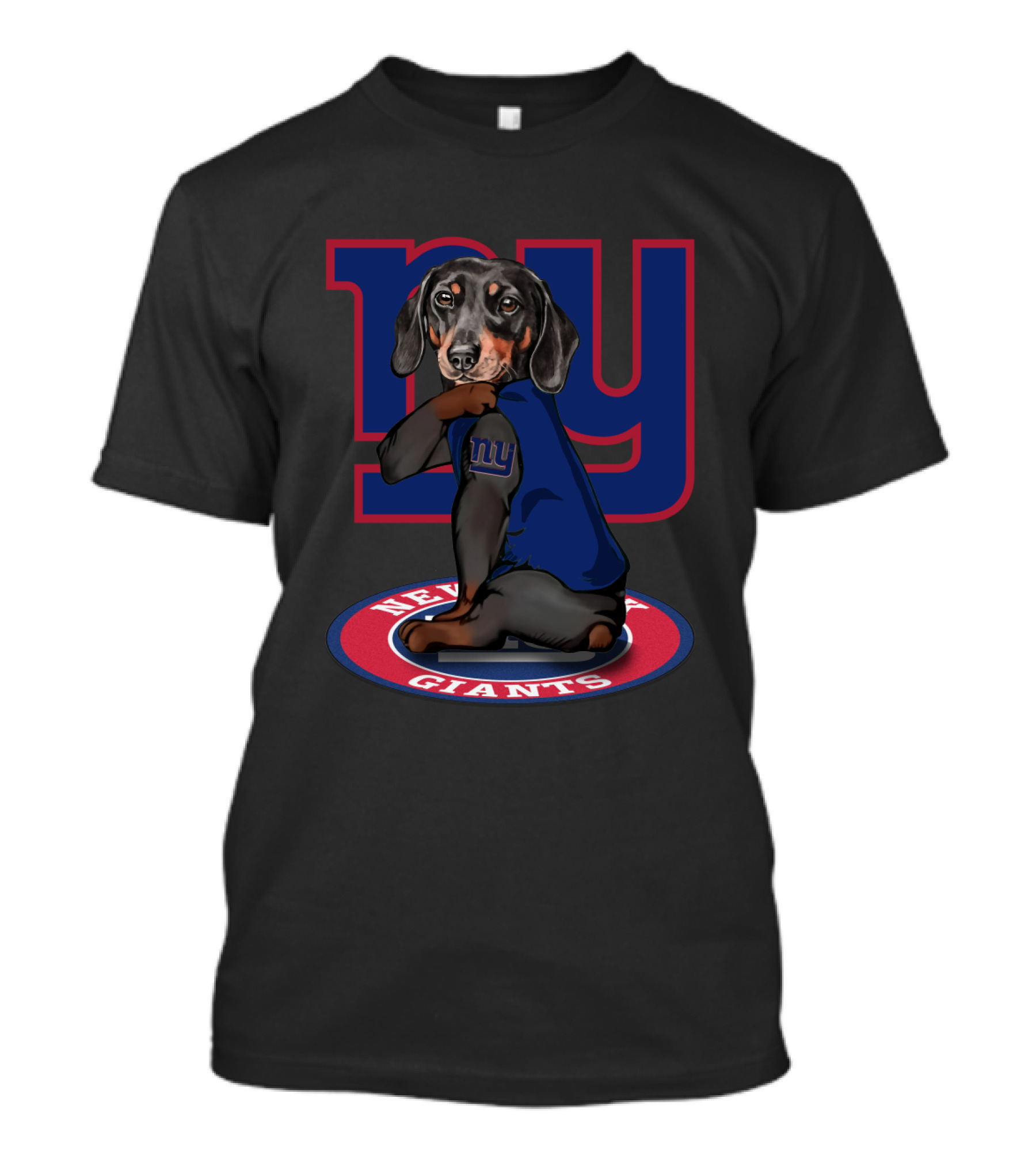 New York Giants Dachshund Ny Giants Sports Fan Football Canine T-Shirt