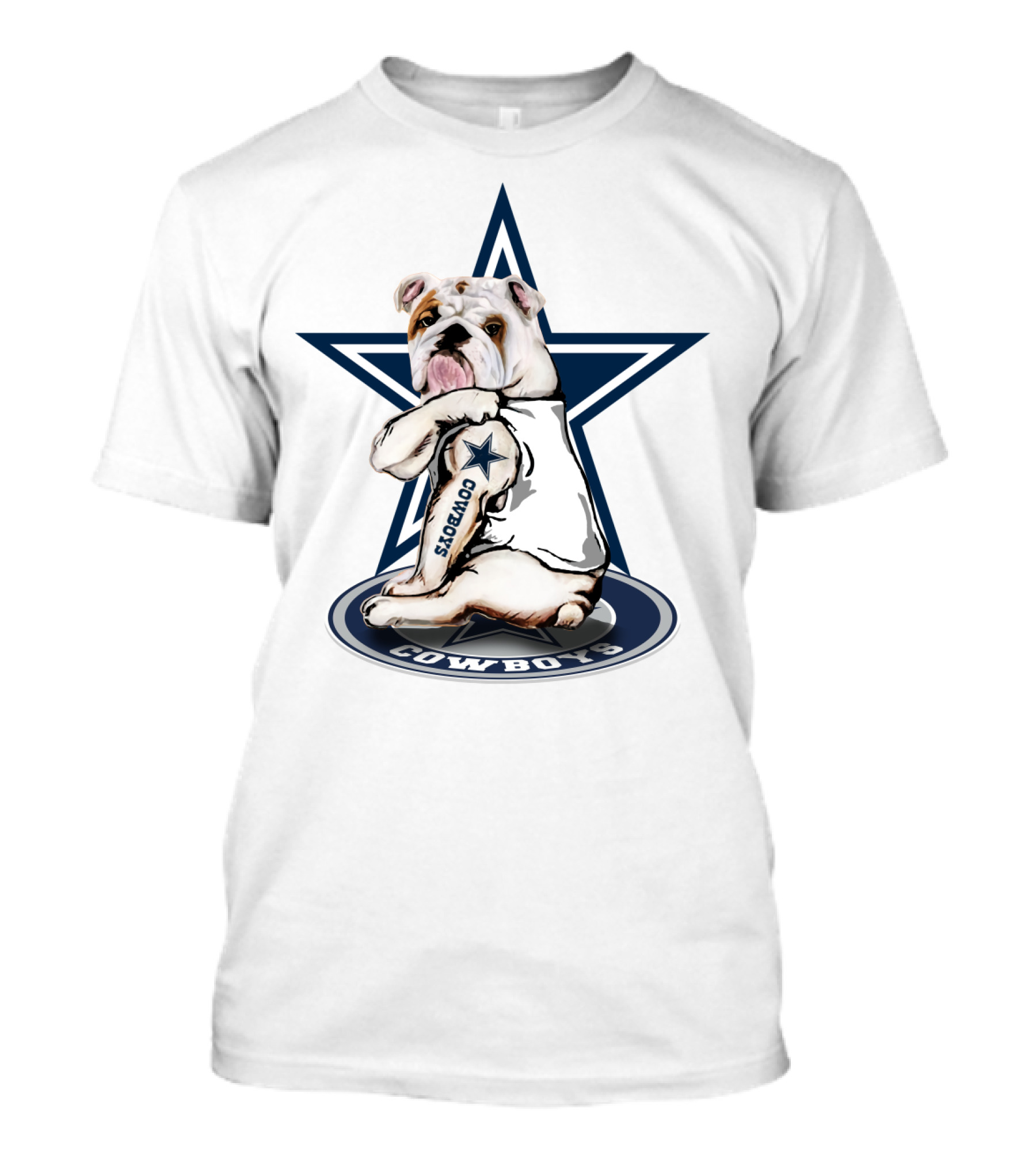 Cowboys Bulldog Star Football Team T-Shirt