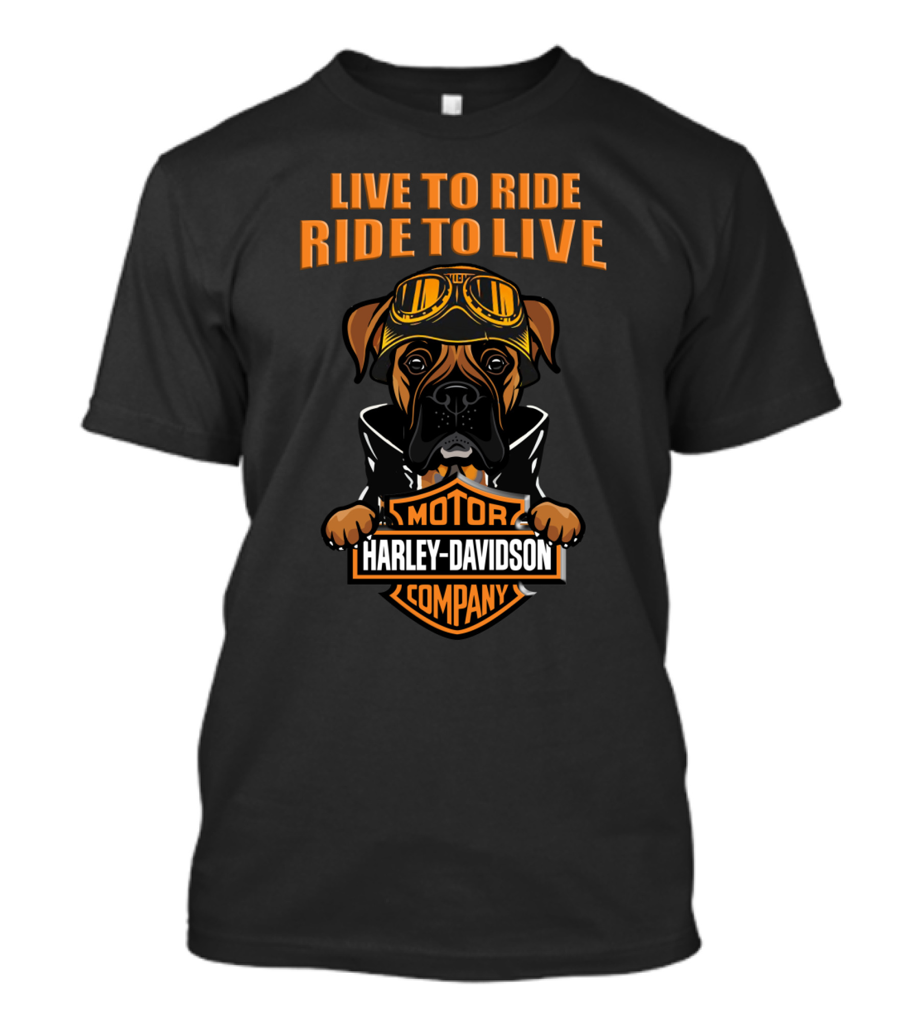 Live To Ride Ride To Live Harley Davidson Motor Company Boxer Dog Goggles T-Shirt