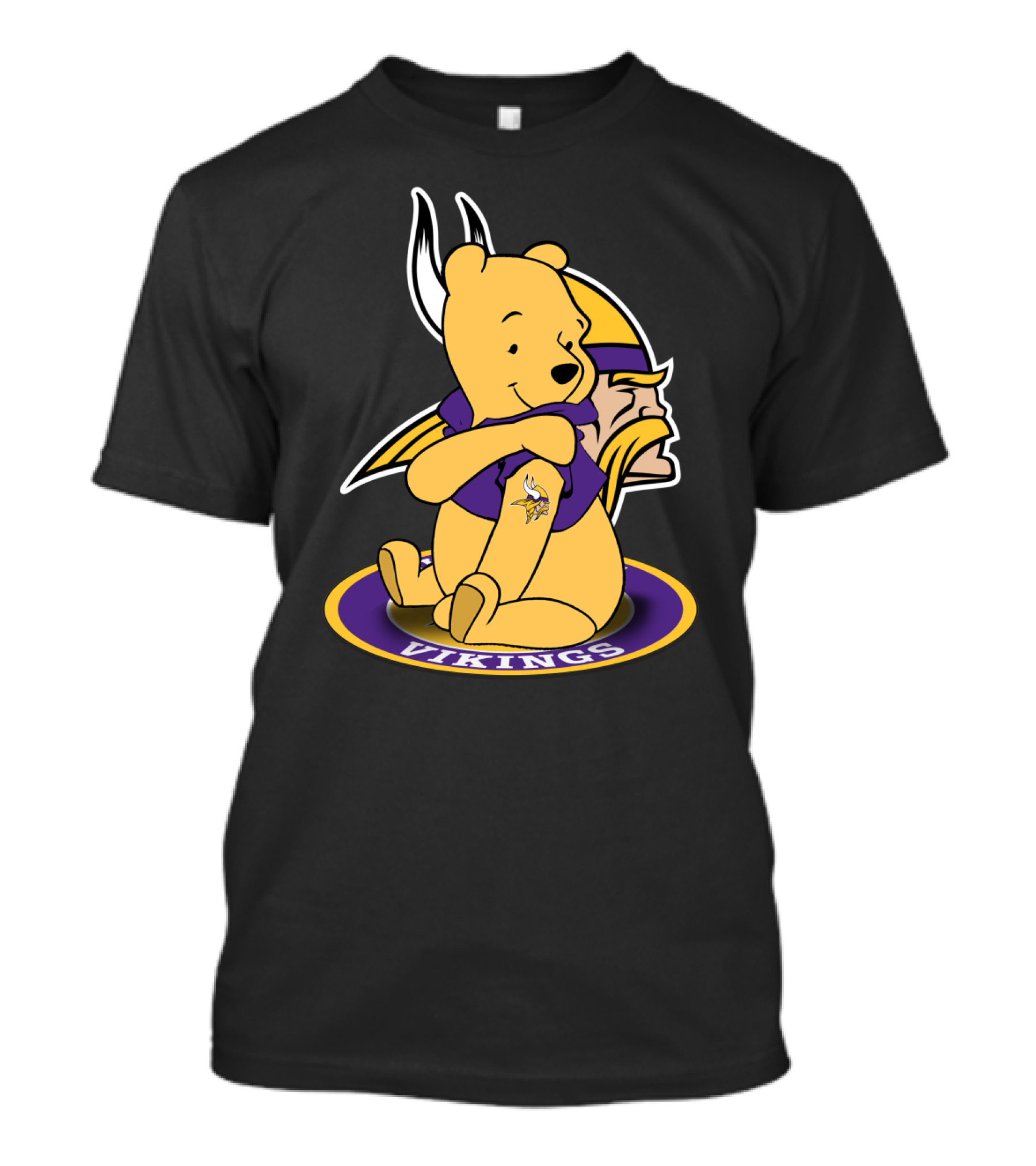 Vikings Pooh Bear Crossover Minnesota Football Fan T-Shirt