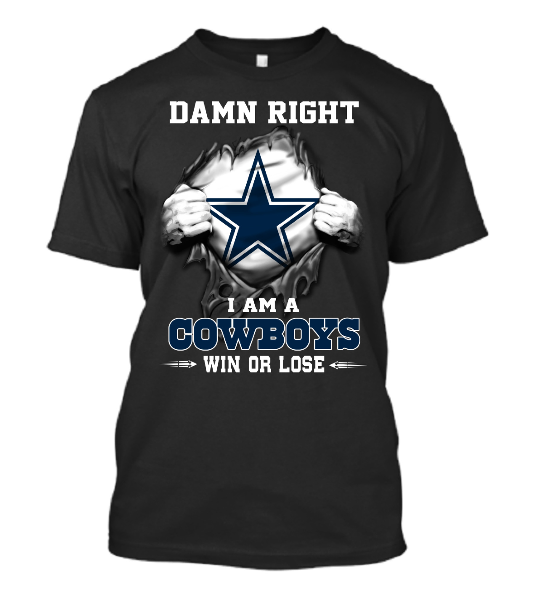 Damn Right I Am A Cowboys Win Or Lose T-Shirt